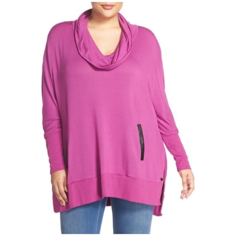 MELISSA MCCARTHY SEVEN7 Cowl Neck Top 1X Purple